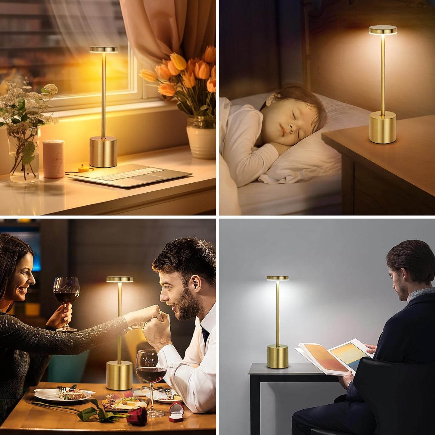 Lampe de Table LED Tactile en Métal