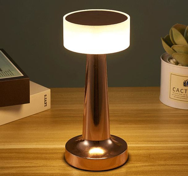 Lampe de Table Rétro Tactile en Métal